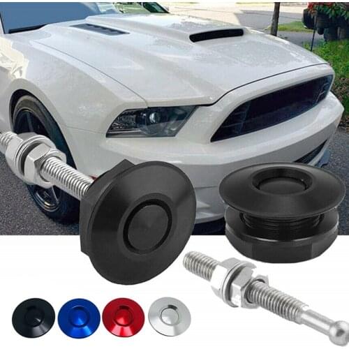 Universal 32mm/1.25" Car Engine Pin Lock Push Button Billet Hood Pins Lock Clip Kit Engine Bonnets Lock Aluminum Car Quick Latch