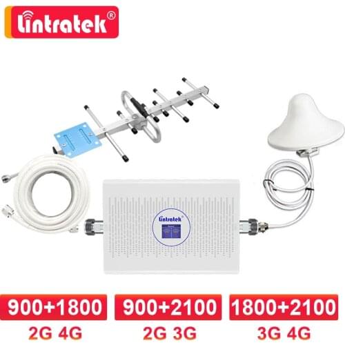 70dB Gain Amplifier 3G 4G Signal 1800 2100mhz 2G 4G Repeater 900 1800 GSM DCS Cellular Booster 3G UMTS Yagi Antenna kit KW23C dj