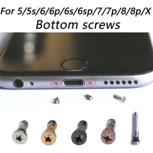 10pcs/lot Back Cover Screw for iPhone 5 5s 6 6p 6S 6sp 7 7 plus 8 8 plus X New Bottom Dock Connector Five Star Pentalobe Screws
