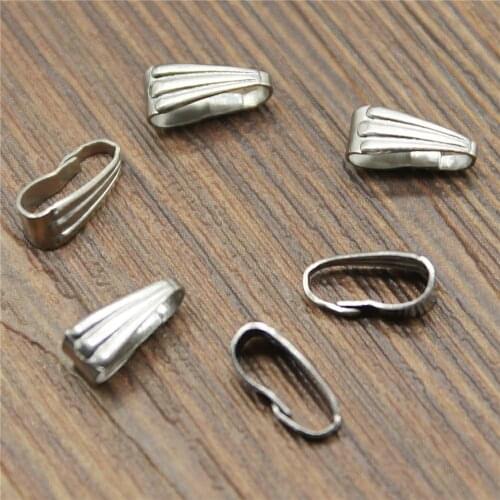 100pcs 9x4mm 6x3mm Stainless Steel Clasps Pinch Clips Bails Charm Melon Seeds Buckle Pendant DIY Connectors Jewelry Findings