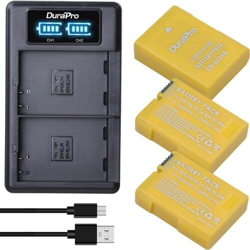 3pc 7.4V 1530mAH EN-EL14a EN-EL14 EL14 Battery Charger Set for Nikon D5600,D5500,D5300,D5200,D5100,D3200,D3300,P7800,P7100