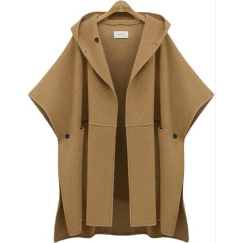 2020 Autumn Winter Coat Plus Size 5XL Bat Short Sleeve Women Coats Fashion Hooded Jackets Windbreaker Loose Female Outerwear