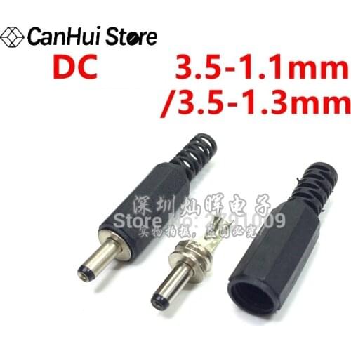 10PCS High Quality 3.5*1.1mm 3.5*1.3mm 3.5x1.1 3.5*1.1 DC Plug Male Electrical Socket Outlet 3.5mm x 1.1mm DC Outlet 3.5*1.3 mm