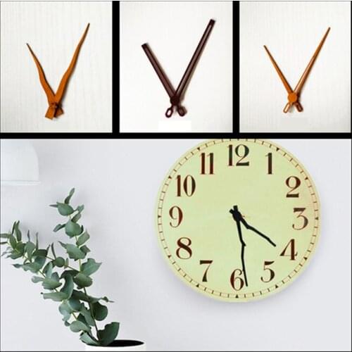 100sets Wooden hands Clock Watch Quartz Wall Clocks DIY Home Decoration Repair Tool Accessories Parts Kit Black walnut pointers