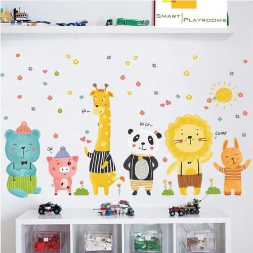 126X71 CM Animal Friends Children And Baby Room Decoration Wall Sticker Decal Model Fashionable Design Good Quality Product 2021 trend Great Wall Sticker for Kids