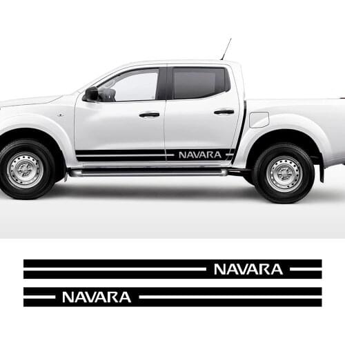 2Pcs Car Door Side Skirt Stripes Stickers Graphic Body Decor Vinyl Decals For Nissan Navara NP300 D40 Nismo JDM Auto Accessories