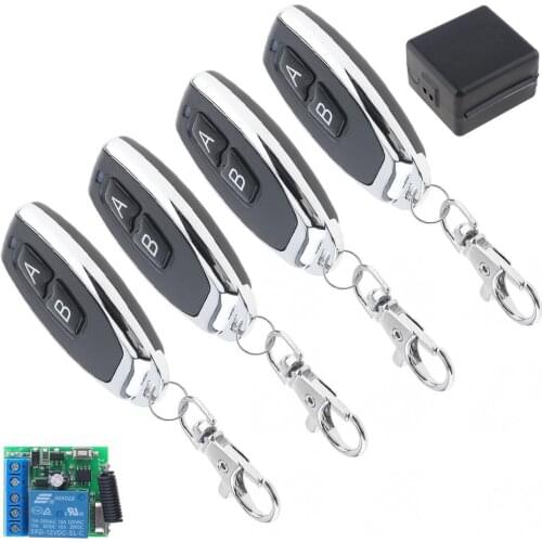 4pcs/lot Wireless Remote Control Switch ASK DC 12V 1CH with 4 Transmitter for Lighting Switch and Electromechanical Equipment