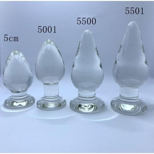 4 style Large Crystal Butt Plug Big Pyrex Glass Anal Dilator Dildo Bead Vagina Ball Adult Masturbate Sex Toys for Women Men Gay