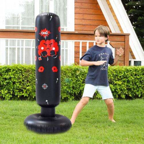 49.21in Inflatable Boxing Ball Punching And Kicking Bag with Scoring Zones Inflating Punching Bag