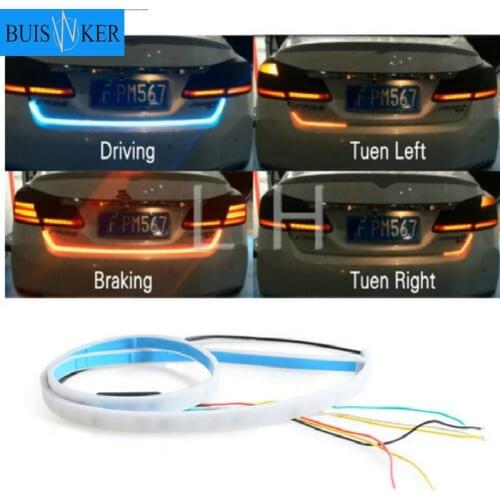 Car Additional Stop Light Dynamic Streamer Floating LED Strip 12v Auto Trunk Tail Brake Running Turn Signal Lamp