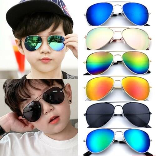 Free Shipping UV400 sun glasses Boys Girls Kids Sunglasses Fashion Metal Frame Child sun glasses sunglasses for kids with Box