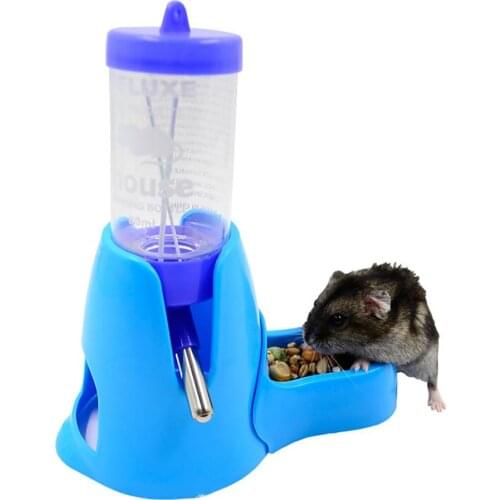 Hamster Water Bottle, Small Animal Water Bottle, Water Auto Dispenser with Food Container Base, for Hamsters Rabbit Gerbil