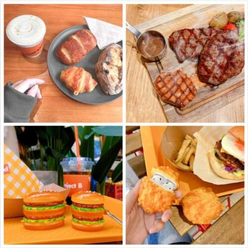 French Fries Hamburg Chicken Nuggets Steak Family Bucket Case for AirPods 1 2 Pro Charge Box Soft Silicon Earphone Protect Cover