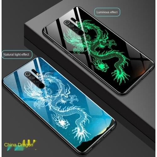 For Xiaomi Redmi 9 9a Case Luminous Cover Shockproof Phone Case For Redmi Note 8 7 6 Pro Cover Luminous Glass Bumper Shell
