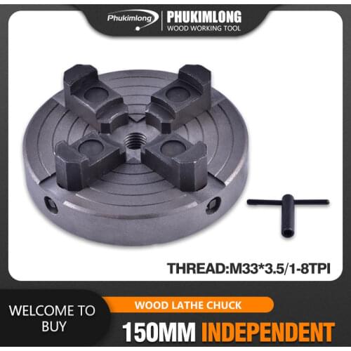 Four jaw lathe chuck manual type independent lathe 6'' inch for sales 4-jaw wood lathe chuck 6 inch/150mm indepedent chucks