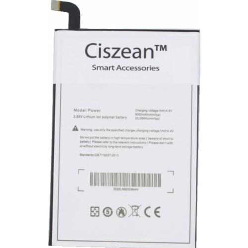 Ciszean 1Pcs 6050mAh 23.29Wh Power 3.85VDC Replacement Li-Polymer Battery For uleFone Power 5.5inch Smart Mobile Phone