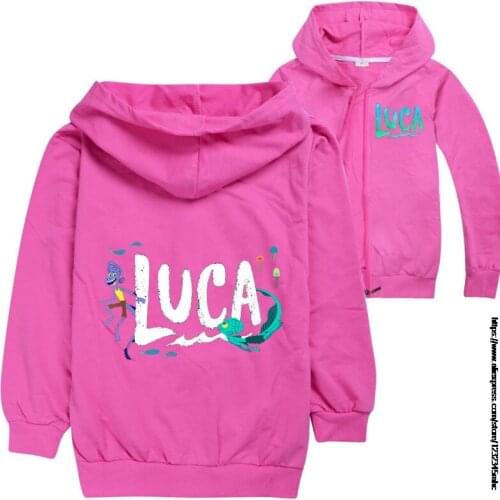Girls Kids Zipper Hoodie Casual Sweatshirt Tops Outer Coat For Baby New movie Luca Children Long Sleeve Clothing