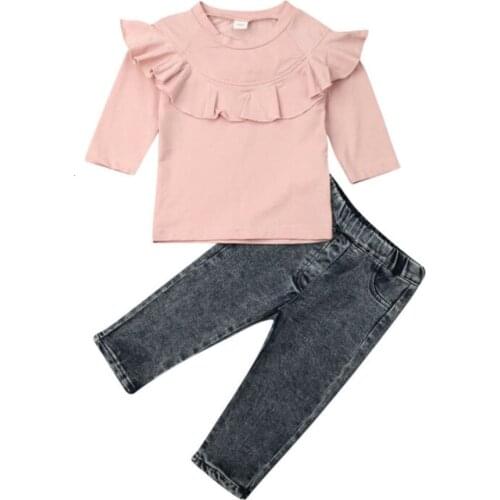 Kids Newborn Baby Girl Contton Long Sleeve Denim Trousers Winter Clothes Baby Girl Jeans 0-6 T
