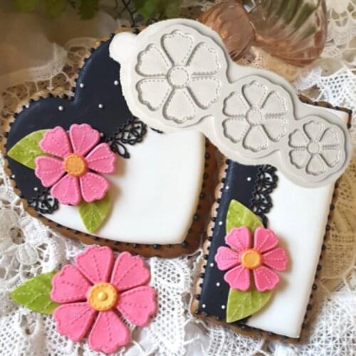 Stitched Flowers Mould Fondant Cake Decorating Tool Silicone Molds for Sugarcafts Chocolate Baking Tools for Cakes Gumpaste Form