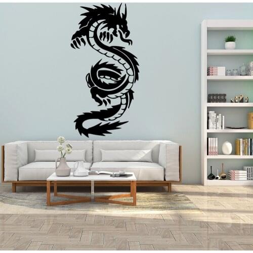 Hot Black dragon Cartoon Wall Decals Pvc Mural Art Diy Poster For Kids Rooms Decoration Wall Decoration Murals