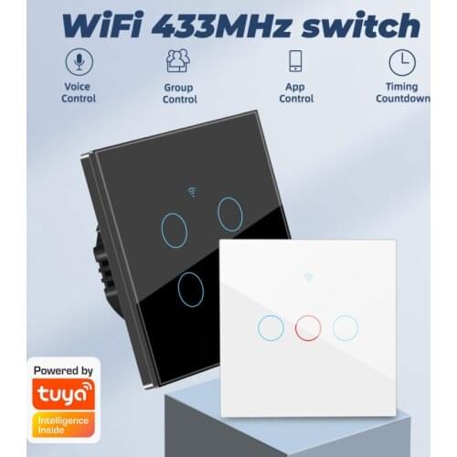 Have / No Neutral Wire 2-Way 433MHz 1/2/3/4 Gang WiFi Smart Switch Home Automation Work with Tuya Smartlife APPAlexa Google Home