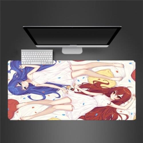 MRGLZY Anime girl gaming accessories pad computer keyboard desk mat household carpet pad waterproof non-slip mouse pad 40x90cm