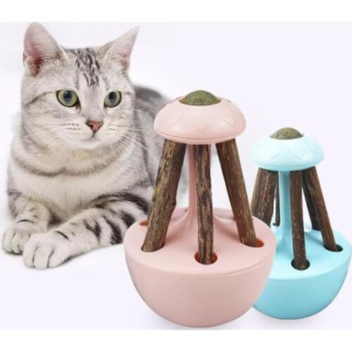 Cat Tumbler Toy Interactive Catnip Ball Home Chasing Game Toys Pet Molar Toothpaste Natural Stick Clean Teeth Protect Stomach