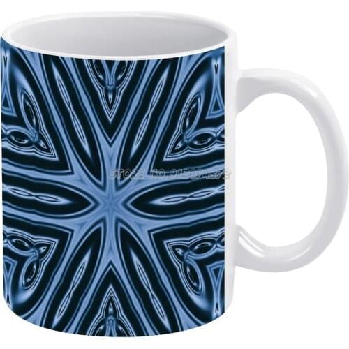 Blue 3d Ripples Pattern Coffee Mugs 330ml Creative Travel Mug and Cup Office Drinkware Mugs Tazza Floral Pastel Vintage Simple C