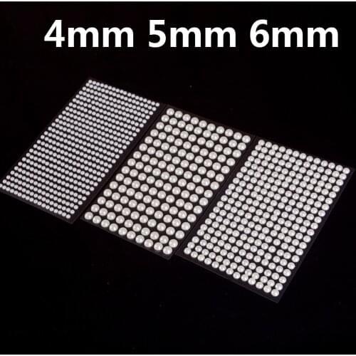 Cream Resin Simulated Pearls Sticker Self Adhesive Strips Decorative DIY Circle Beads 4mm 5mm 6mm