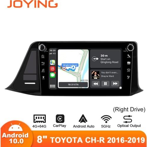 Joying Radio 1 din 8 Inch Head Unit Central Multimedia Android 10 GPS Navigator Car Video Players WiFi For Toyota CH-R 2016-2019