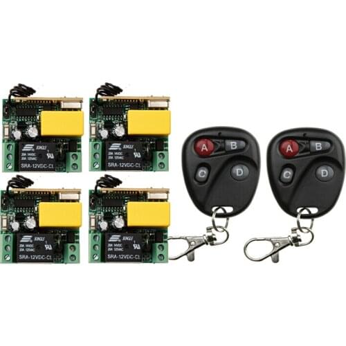 AC 220 V Mini Radio Remote Control Lighting Power ON OFF Switch System 4 piece 35*32*20 mm receiver +2 pieces transmitter