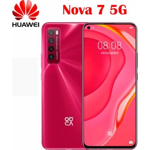 Original Official New Huawei Nova 7 5G Moible Phone 6.53inch OLED Screen Kirin 985 64.0MP 2400x1080P NFC 4000Mah Fast Charge