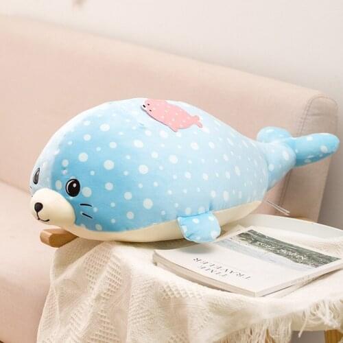 Simulation Marine Shark Dolphin Seal Whale Animal Plush Toys Lifelike Sea Animal World Fish Stuffed Pillow Children Soft Toys 60