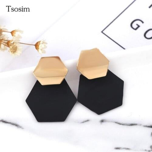Fashion earrings for woman simple geometric Earrings Boutique Geometric Wild Metal gold earrings for women Ear Jewelry Pendants