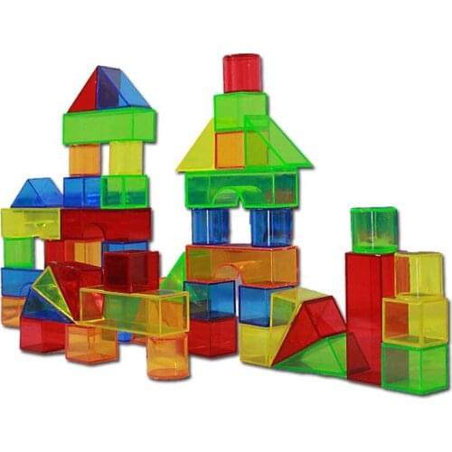 Montessori sensory teaching aids three dimensional color geometry combination building block plastic toys