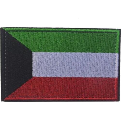 Kuwait Flag Embroidery Badge Patch Military Tactics Morale Embroidery Patch Decal Outdoor Clothing Personalized Accessories