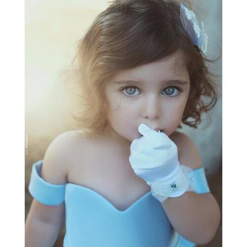 New Arrival Light Blue V-Neck Trumpet Birthday Fairy Flower Girl Dress