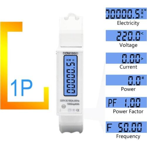 5(100A) Single Phase Din Rail RS485 Modbus-RTU Power Consumption Energy kWh Watt Meter Energy Meter