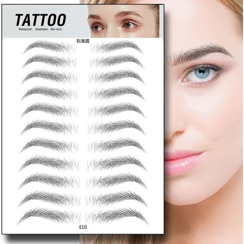 Disposable 6D Imitation Ecological Eyebrow Stickers Durable Waterproof Tattoo Stickers Eyebrow Stickers Natural Long Lasting