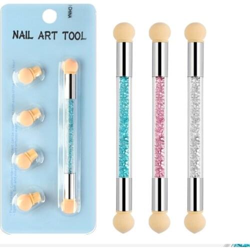 Nail Art Pen Brushes for Manicure Pencil Nails Things Sponge Double Head Smudge Pen Painted Dotting Tool Nails Accessories Tools