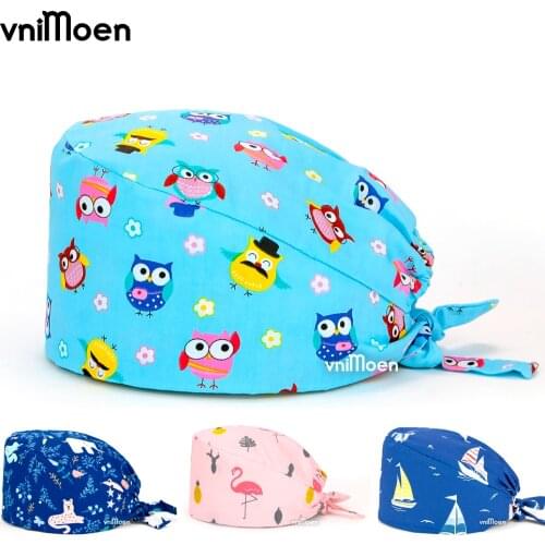 Cotton ospedale hat printing clinica hat sweat-absorbent pet clinique Doctorum nutrix work hats Beauty salon cap nursing caps