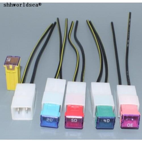 Shhworldsea 1set =1pcs fuse +1pcs fuse box Mini Square Fuse 20A 25A 30A 40A 50A 60A Auto Fuse Plastic Box Assortment Auto Fuse