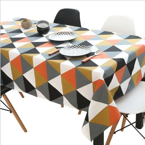Tablecloths diamond-shaped cotton and linen Nordic desk cloth cafe art coffee table pad table cloth