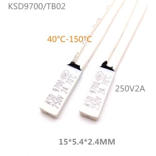 KSD9700/TB02 2A250V Small volume Thermal protector 40~150 Degrees Celsius Normally closed Temperature control switch