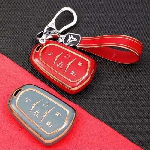 TPU Car Remote Smart Key Case Cover Fob Shell For Cadillac ESV Escalade CTS XTS SRX ATS 2015-2018 CT5 XT5 XT6 Car Styling