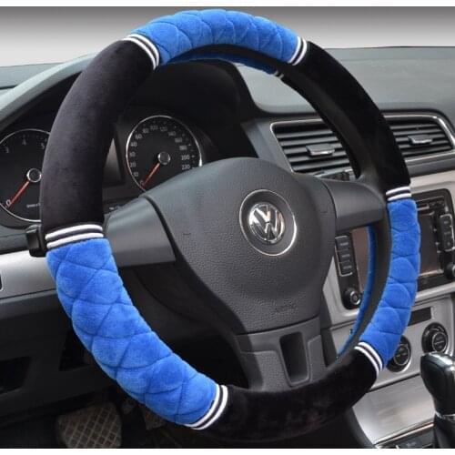 Universal Car Steering Wheel Cover Skidproof Auto Steering- Anti-Slip Universal Warm Short Furry Flocking Steering Wheel Cover