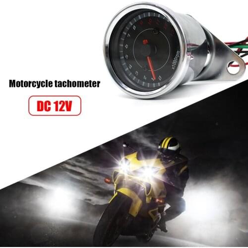 12V Universal Motorcycle Tachometer Meter Analog RPM Gauge REV Counter LED Backlight Tachometer Gauge Rev Counter Accessories