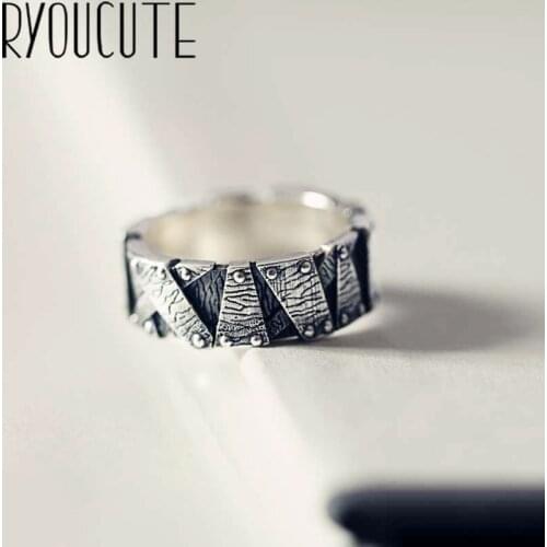 Vintage Silver Color Geometric Rings for Women Engagement Jewelry Adjustable Finger Rings Anillos 2019