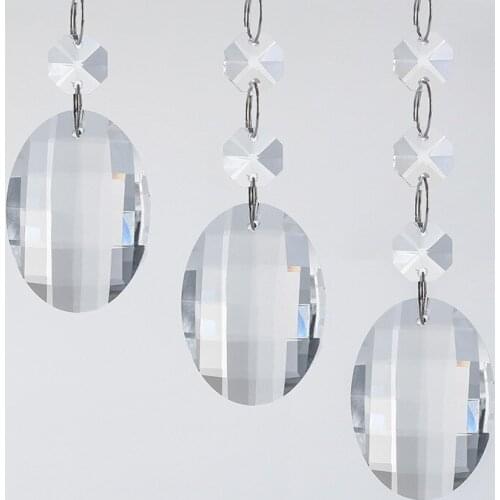 Top Quality 3pcs High Quality Clear K9 Crystal Octagon Chandelier Beads With Faceted Chandelier Part For Out door Christmas Tree