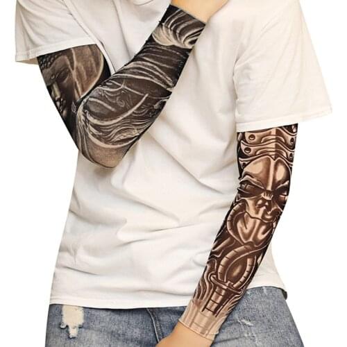 1PCS Outdoor Cycling 3D Tattoo Printed Arm Sleeves Sun Protection Bike Basketball Compression Arm Warmers Ridding Cuff Sleeves